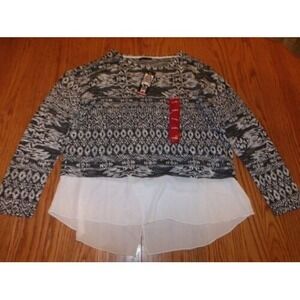 NWT Womens Kiara Black White Top Top Size XL